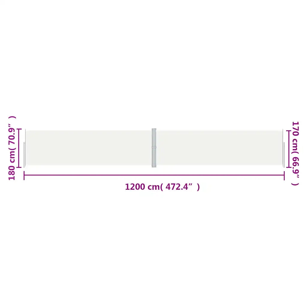 Tenda da Sole Laterale Retrattile Crema 180x1200 cm cod mxl 18434