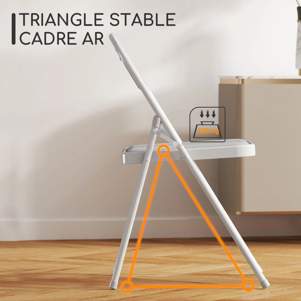 Sedia da pranzo pieghevole ¨C Minimal ¨C Bianco Acciaio 45x46x78 cm