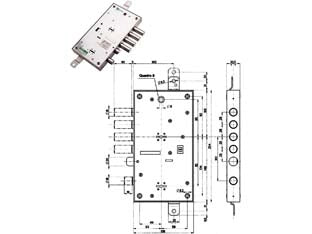 SERRATURA TRIPLICE APPLICARE MULTIF. SCROCCO D/MAPPA BLINDATE 54595  mm.63 DX (54595D)    MOTTURA