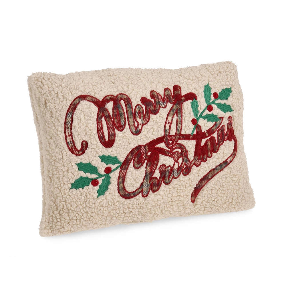 Cuscino Natalizio Bianco con Albero di Natale 45x45 Bizzotto