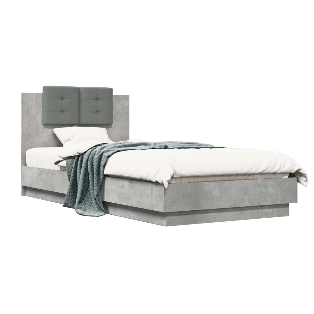 Struttura letto con testata Grigio Cemento 80 x 200 cm 3429578