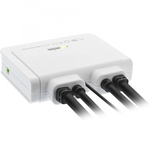 Switch KVM InLine - a 2 vie - Displayport 1.2 - 4K - USB - con audio - integrato. Cavo