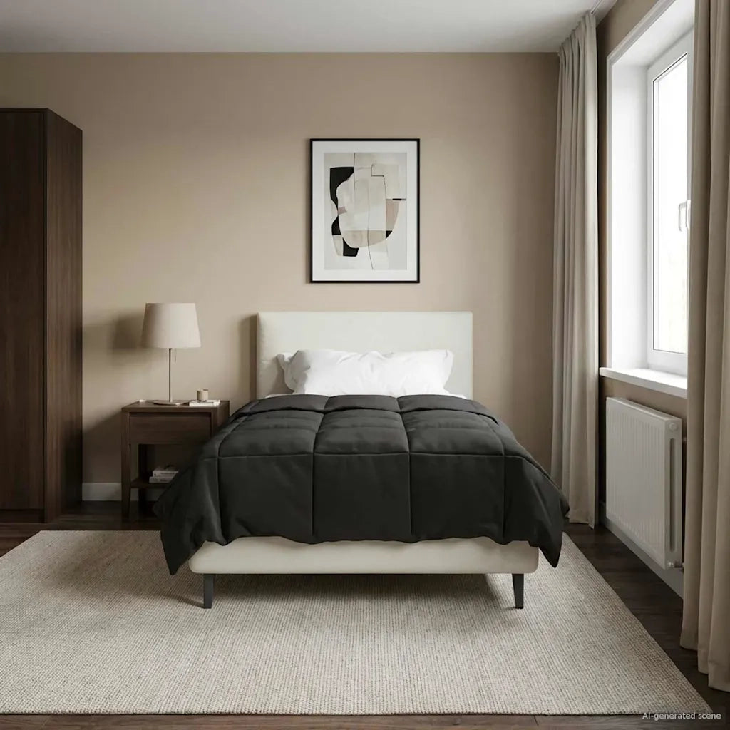 Duvet Estivo Trapuntato Antracite 135 x 200 cm Microfibra