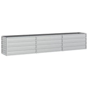 Fioriere | Cassetta per fiori | Letto Rialzato Giardino 240x40x45 cm in Acciaio Zincato Argento
