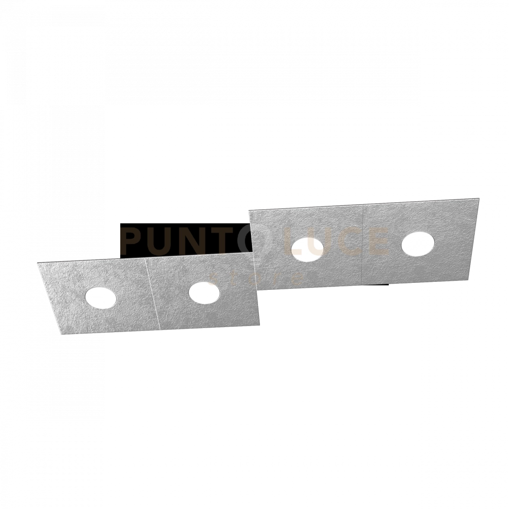 ECCENTRIC APPLIQUE-PLAFONIERA 4 LUCI FOGLIA ARGENTO 1156-4L-FA