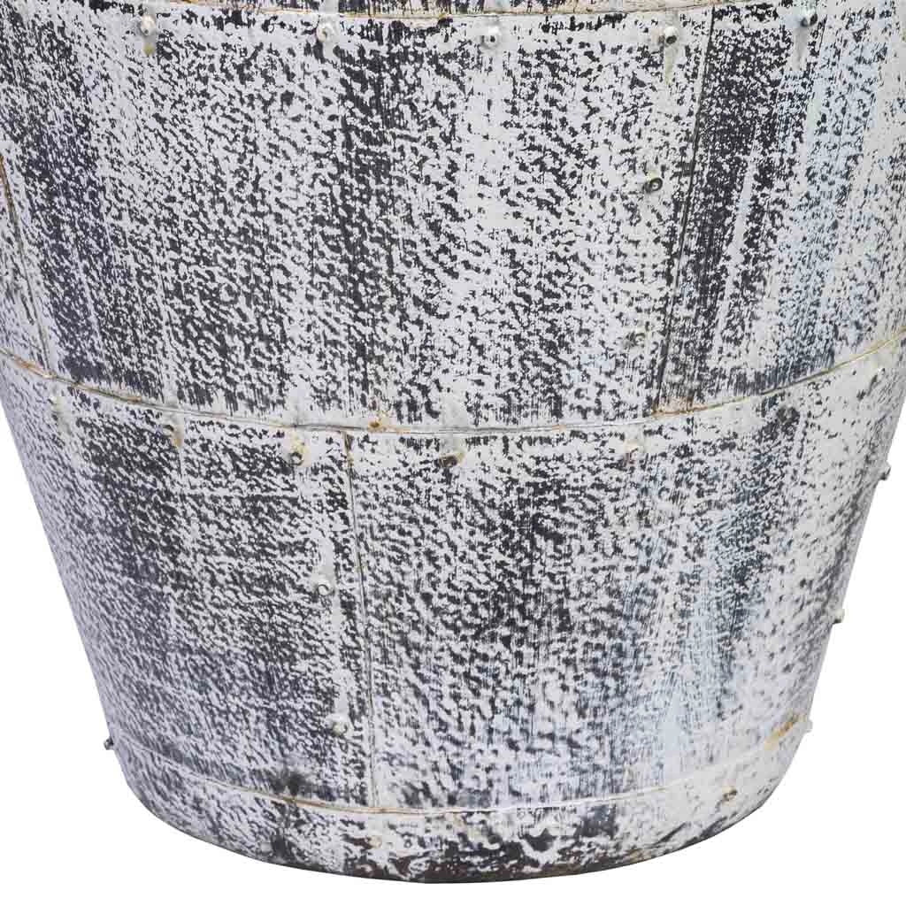 Vaso in metallo invecchiato bianco 50x50x58