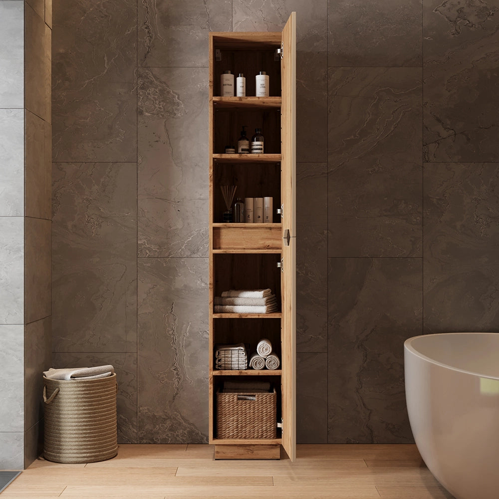 Vicco Armadio per il bagno Rovere/cashmere a righe 33 x 186 cm con 2 porte