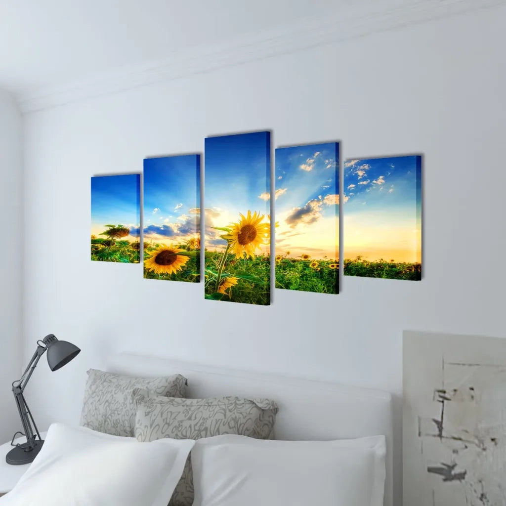 vidaXL Set Stampa su Tela da Muro Girasole 200 x 100 cm