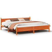 Letto matrimoniale | Letto per adulti | Letto senza Materasso Marrone Cera 200x200 cm in Legno di Pino