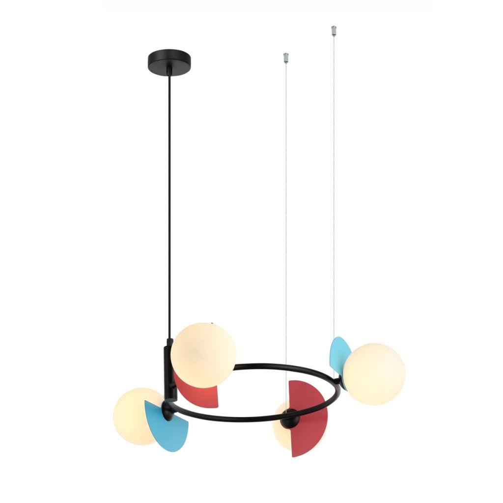Lampadario Italux NAUTI vetro multicolor 4xG9 Ø62cm