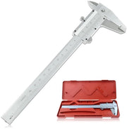 Misuratore di 150 mm in Acciaio Inossidabile con Schiaccia Bordo - Precisione 002 mm / 0001 Pollici per uso Domestico e Industriale - Argento con Viti di Blocco Spatwaterdicht
