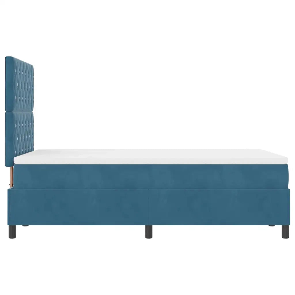 Letto a molle con materasso Blu Scuro 120 x 200 cm Velluto 3339762