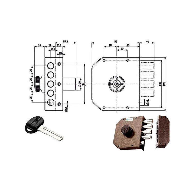 Serratura Sic.Semplice Dx Pompa 30611 Mottura