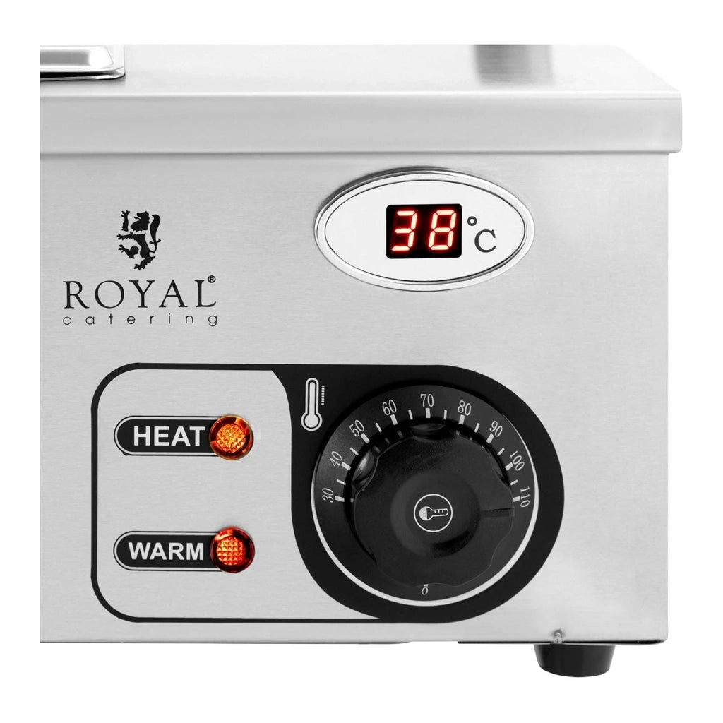 Scaldavivande a bagnomaria vetrina bagnomaria bagnomaria professionale 2000 watt 4 x GN 1/2 rubinetto di scarico 14_0004223