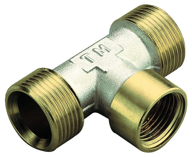 RACCORDO A T FEMMINA IN OTTONE GIALLO MODELLO WATERBLOCK-GN 1/2 ø18   TIEMME RACCORDERIE SPA