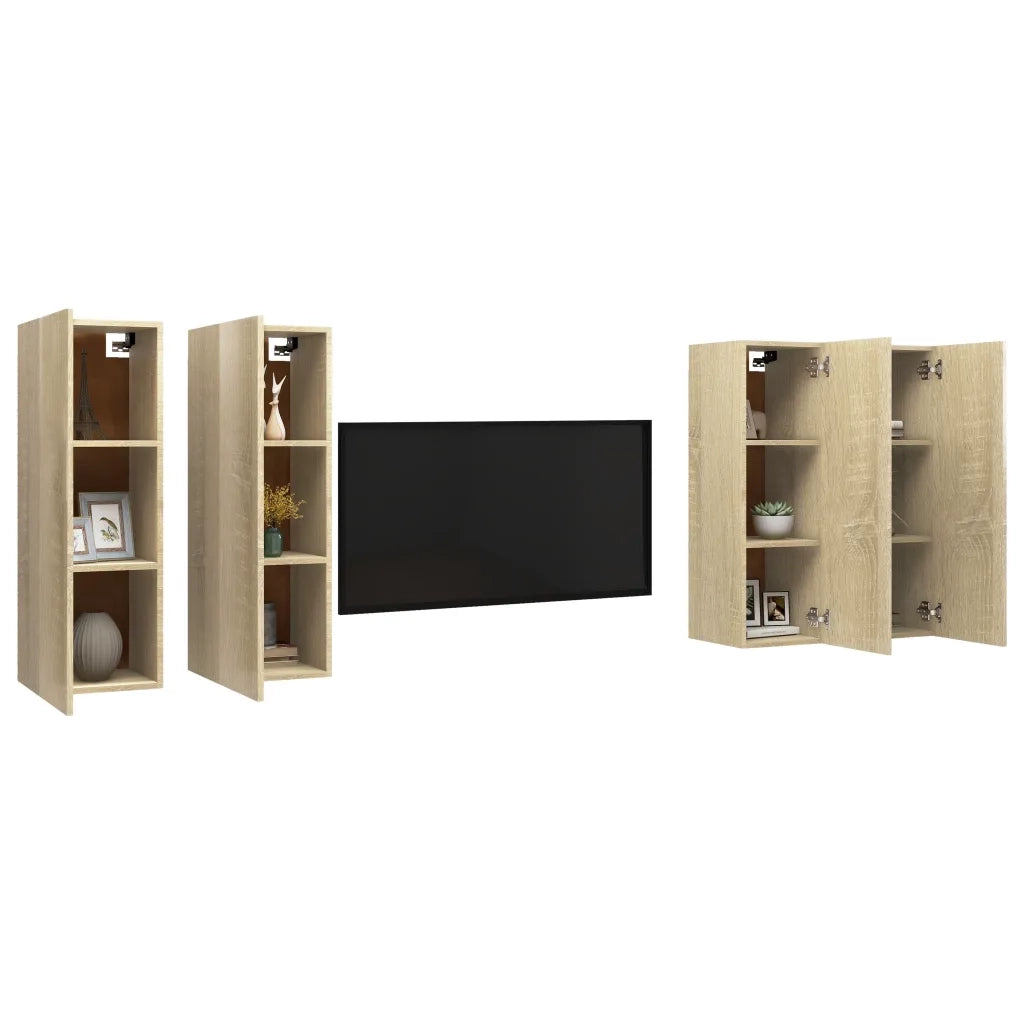 Mobili TV 4 pz Rovere Sonoma 30,5x30x90 cm in Legno Multistrato 3079056