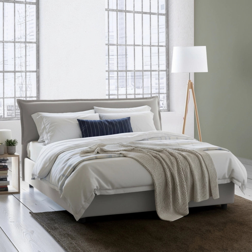 Letto Matrimoniale Andyymion, Letto Matrimoniale Sfoderabile Made in Italy, Grigio