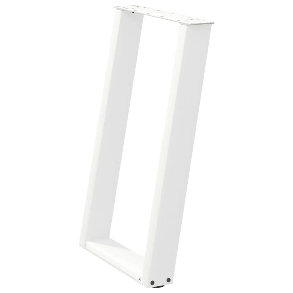 Gambe per tavolo da pranzo a forma di U 2 pz bianche 50x(72-73) cm in acciaio 4012785