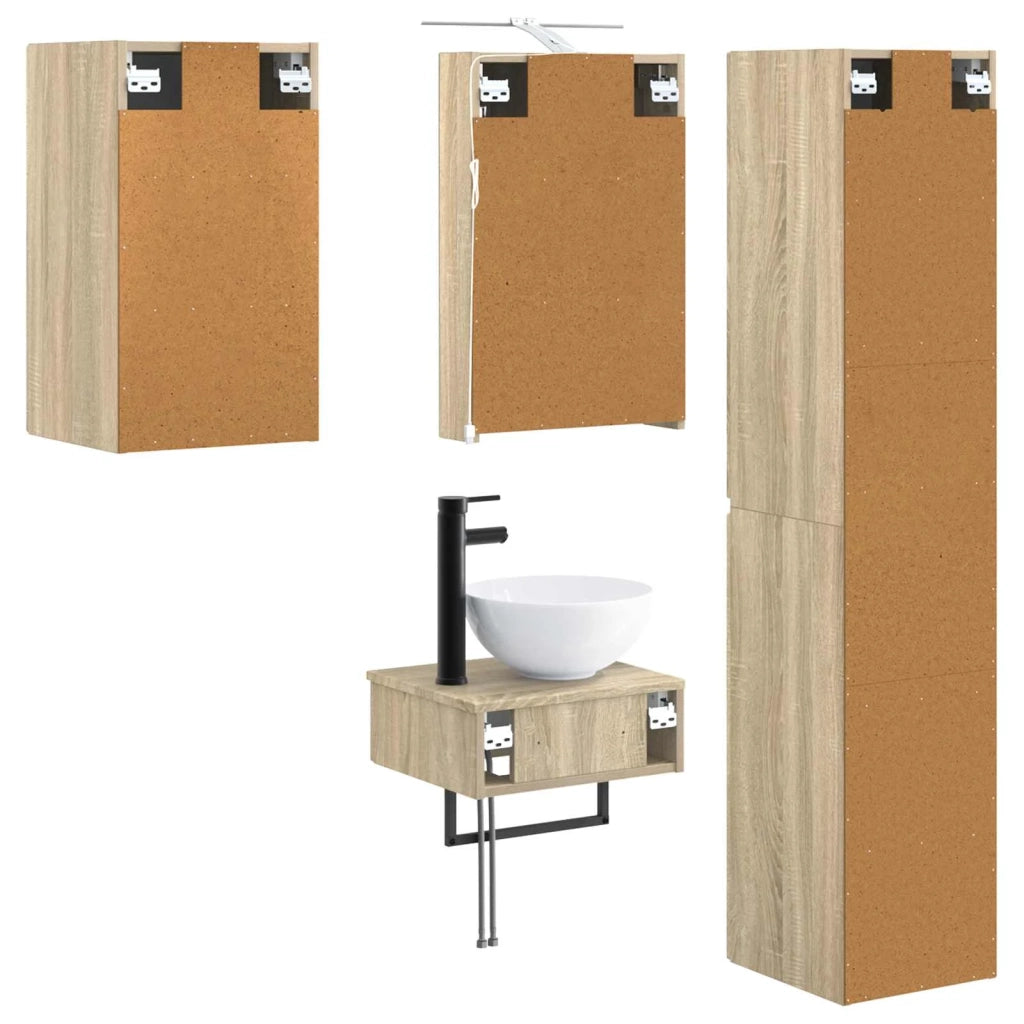 Set di mobili per il bagno 5 pcs Rovere Sonoma 3407241