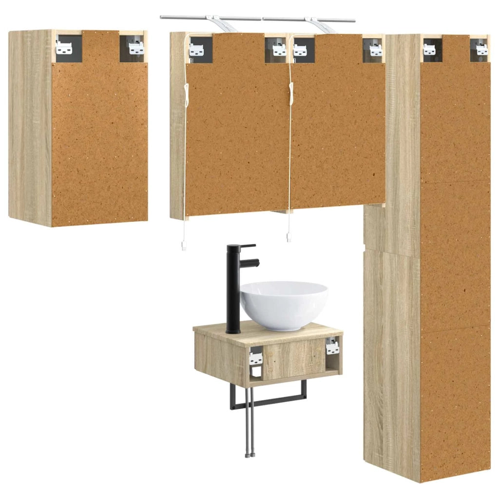 Set di mobili per il bagno 5 pcs Rovere Sonoma 3407241
