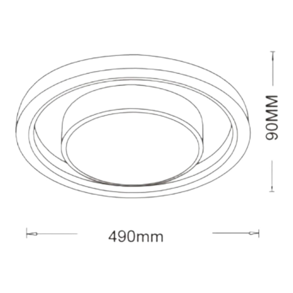 Plafoniera LED Soffitto 35W 2800lm Ø49 cm Dimmerabile con Telecomando CCT 3000K 4000K 6500K Luce Calda Naturale Fredda Design Moderno