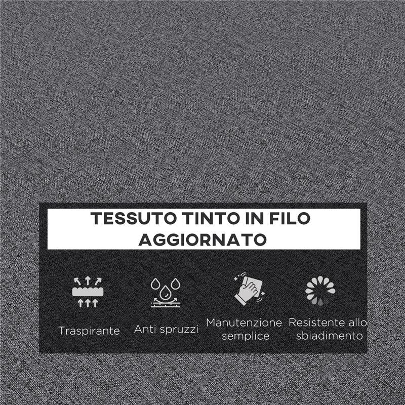 SET 2 CUSCINI PER SEDIE DA ESTERNO CON LACCI E 2 IMBOTTITURE, IN POLIESTERE E COTONE, 190.5X58.4X7 CM, GRIGIO