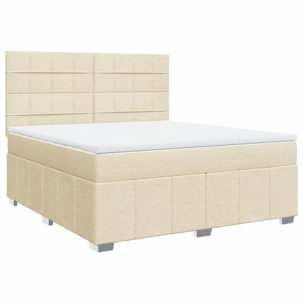 Giroletto a Molle con Materasso Crema 180x200 cm in Tessuto 3291752
