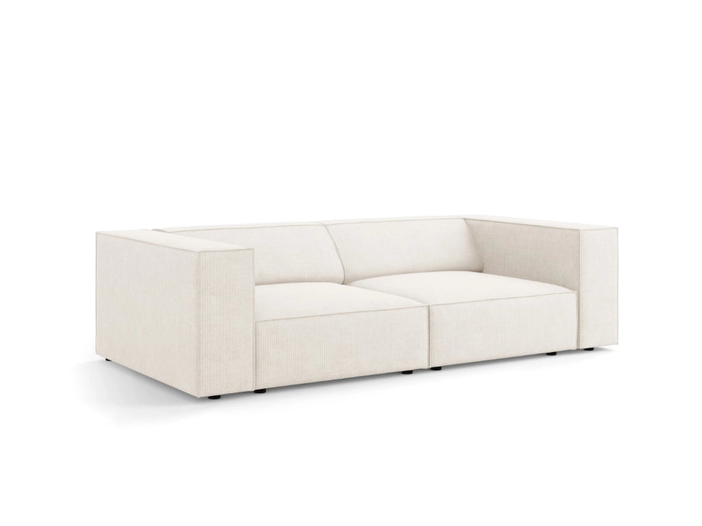 Cosmopolitan Design - Divano "Arendal" 3 posti in ciniglia con effetto a coste avorio 