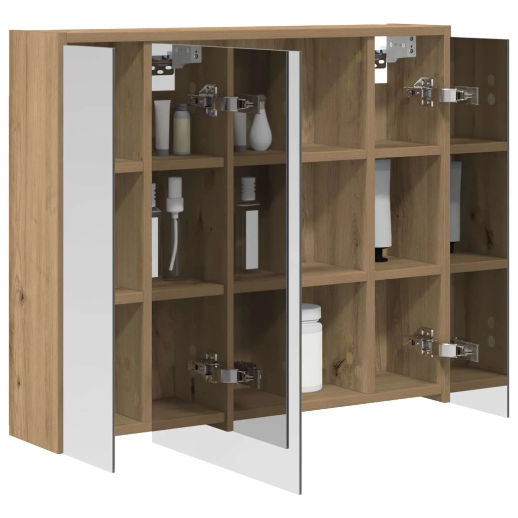 Mobiletto per specchio da Bagno | Armadio da bagno Rovere Artigianale