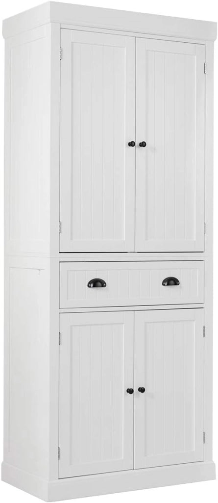 Armadietto da pavimento, con cassetto e 2 secchi a 3 livelli, fermaporta magnetico, dispositivo antiribaltamento, mobile interno per bagno, cucina, studio (bianco), MC43480