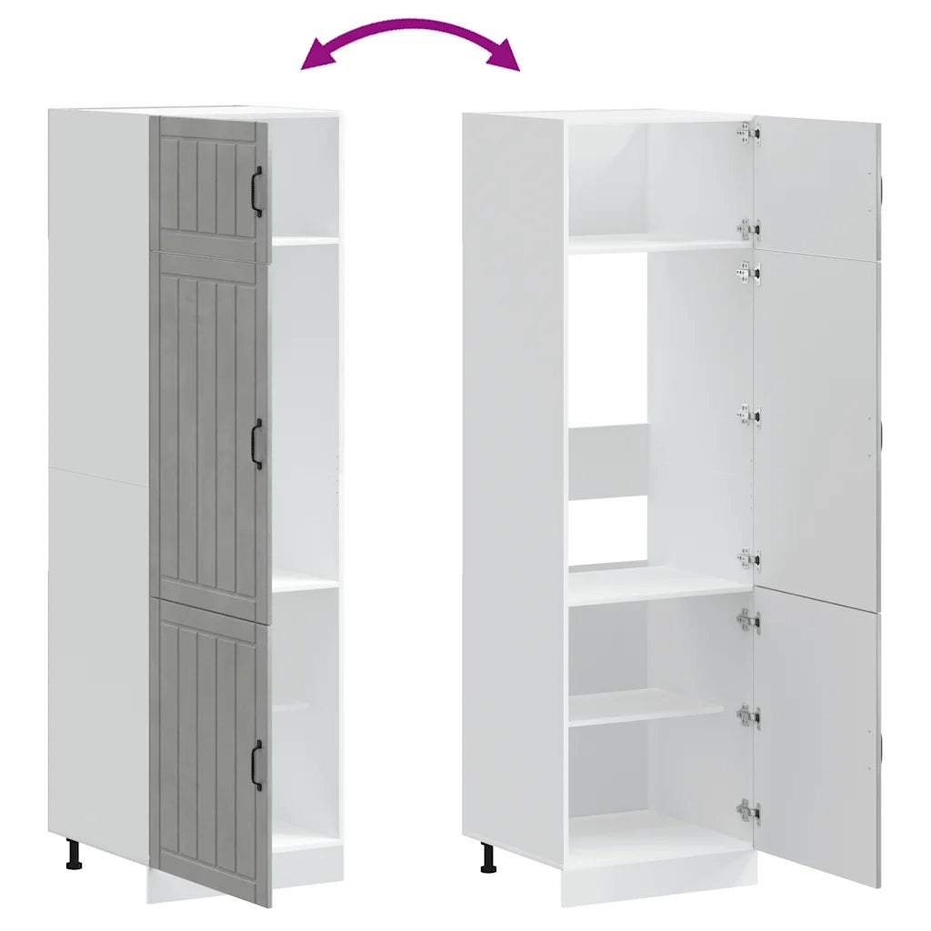 Armadio da Cucina-Credenza da Cucina Lucca Grigio Cemento in Legno Multistrato