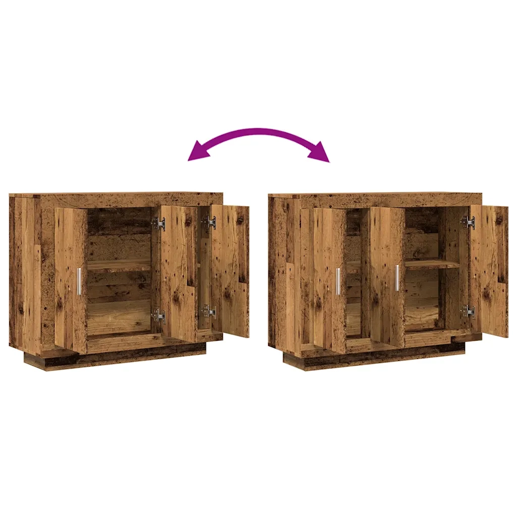 Credenza | Madia | Buffet da pranzo | Armadio da pranzo Legno Antico 92x35x75 cm in Legno Multistrato