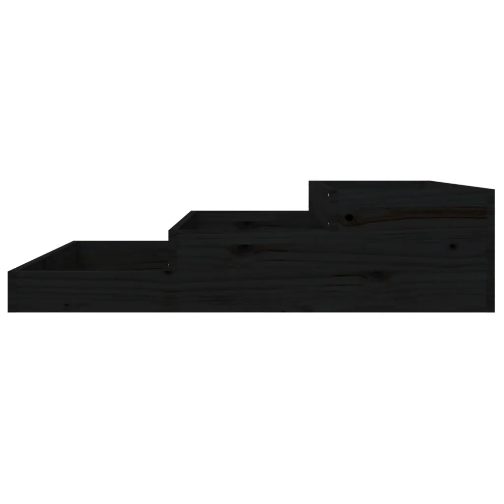 Fioriera | Cassetta per fiori | Vaso Nera 107x107x27 cm in Legno Massello di Pino