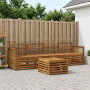 Set di divani da esterno 5 pz Naturale Legno di Acacia Massello 3383995