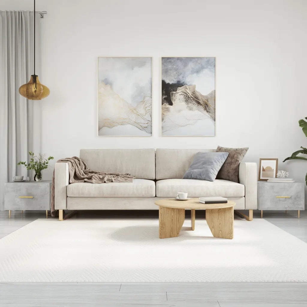 2 pz Tavolini salotto | Tavolino da caff¨¨ | Tavolino da Soggiorno Grigio Cemento 50x50x40 Legno Multistrato