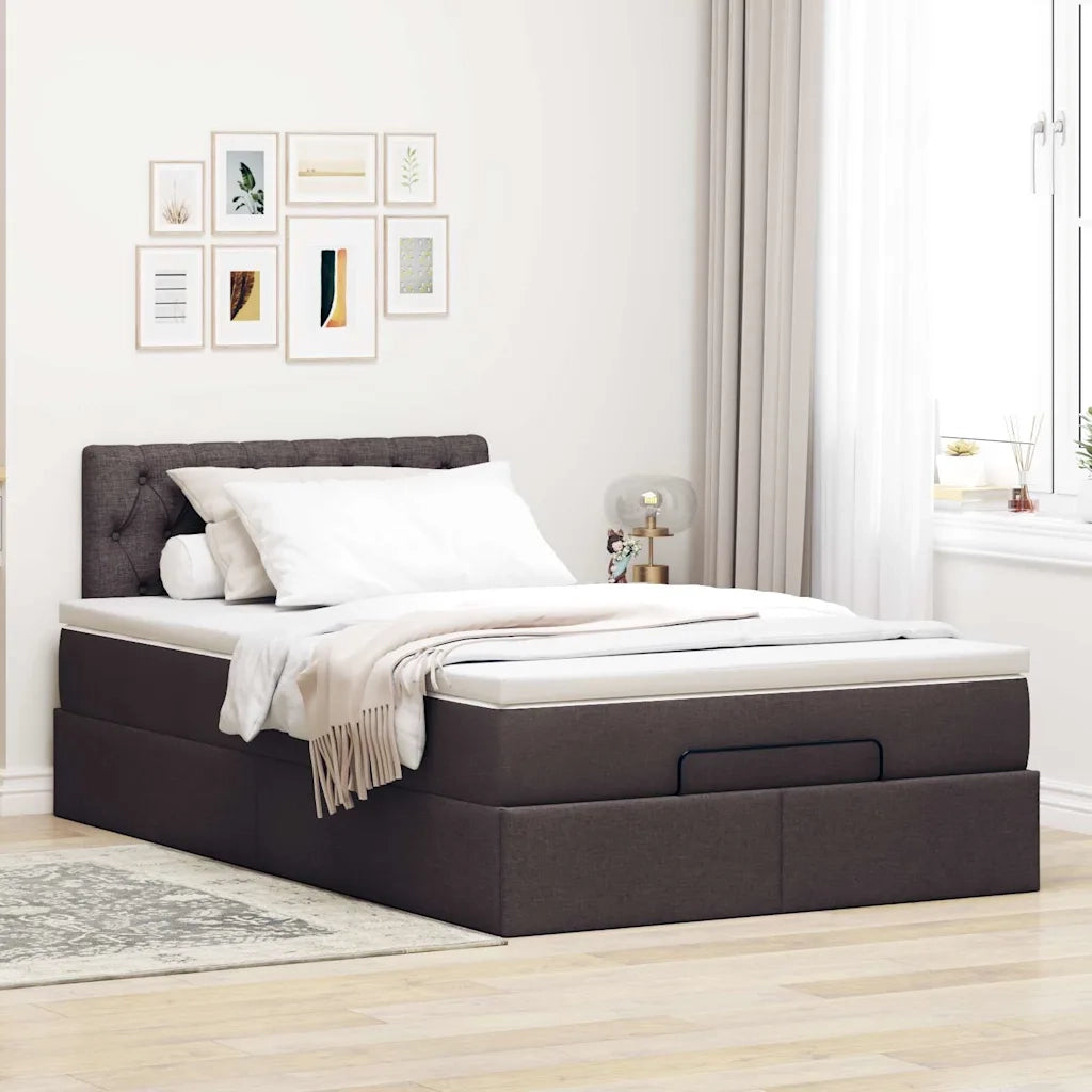 Struttura Letto Pouf con Materasso 80x200 cm in Tessuto 3311528