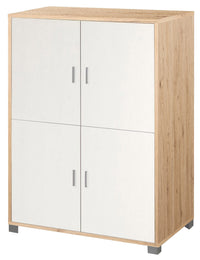 Mobile 4 Ante 107x162x41 cm Rovere Naturale/Bianco Fiammato