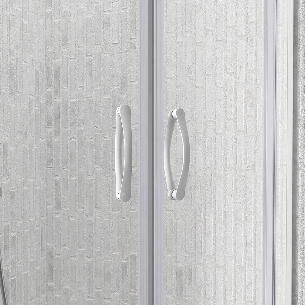 Box doccia semicircolare 90x90 cm trasparente 4 mm profili bianchi | Grenada