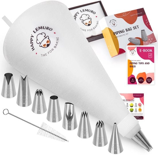Set di sacchetti spray - Sacchetto spray premium con bocchette spray | Sacchetto spray di cotone resistente alla lavastoviglie con 8 bocchette spray | Sacchetto spray per torte | Sacchetto spray per torte, cupcake, meringhe, churros e biscotti