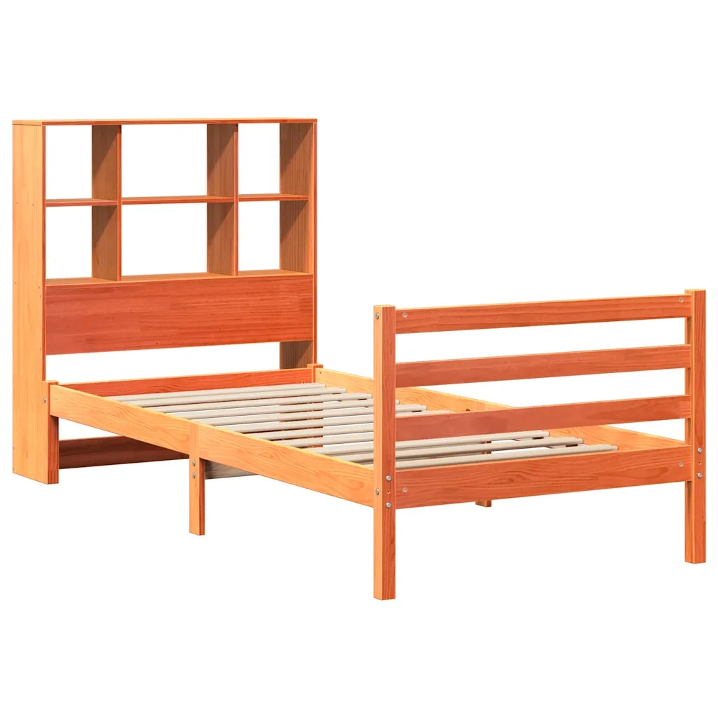 Letto Libreria senza Materasso Marrone Cera 75x190 cm Legno 3321909