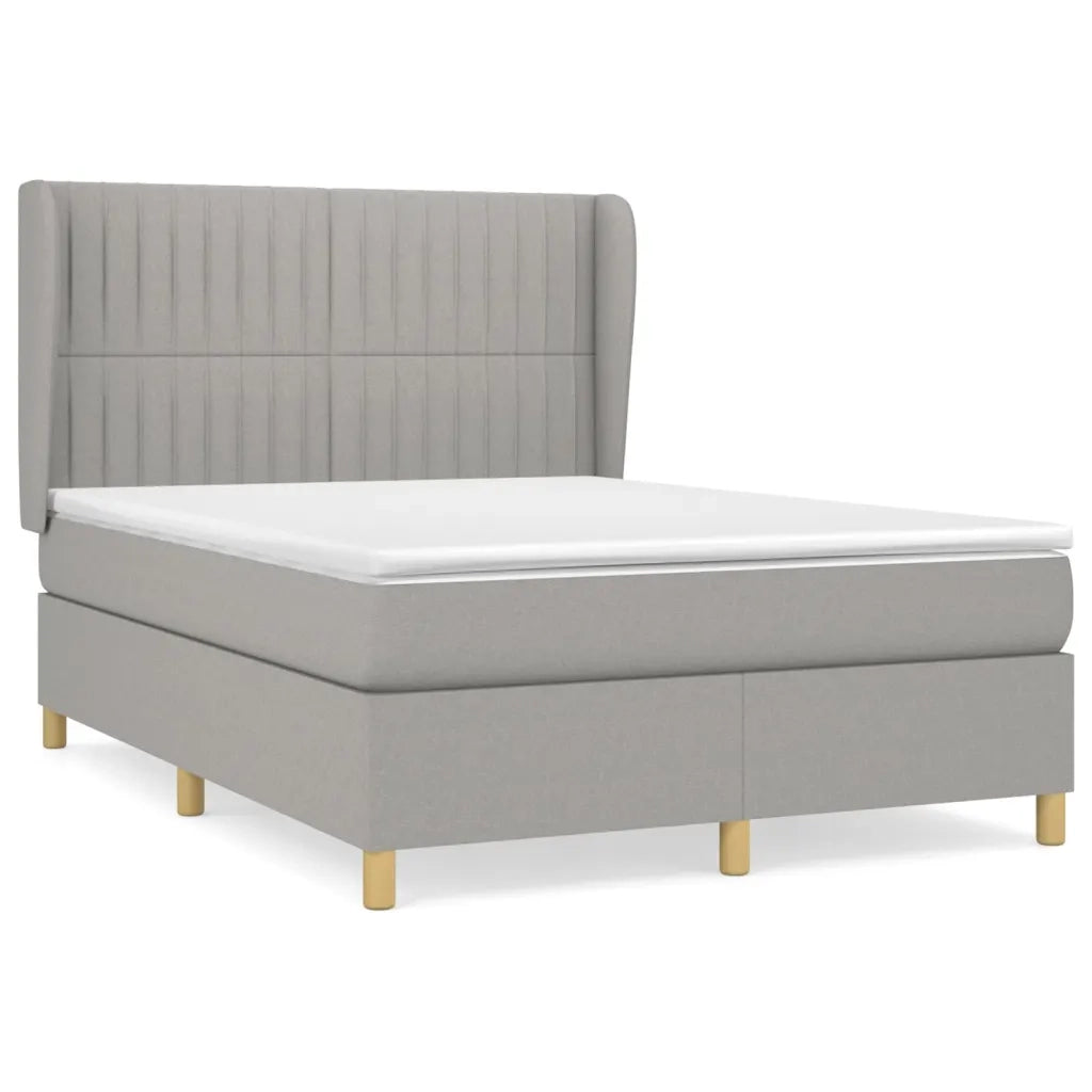 Giroletto a Molle con Materasso Grigio Chiaro 140x190cm Tessuto 3128677