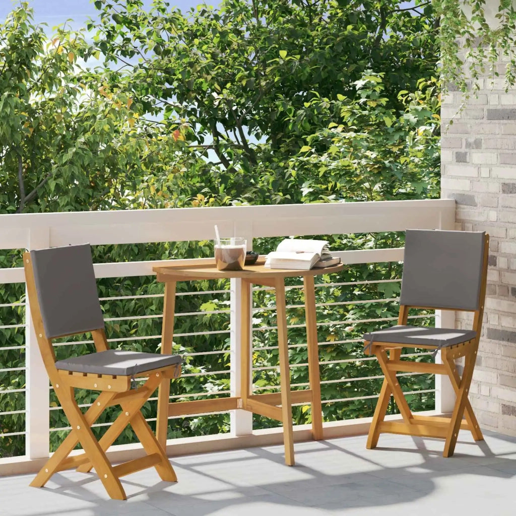 Sedie Bistro da Giardino 2 pcs Grigio Scuro 38 x 46 x 85 cm