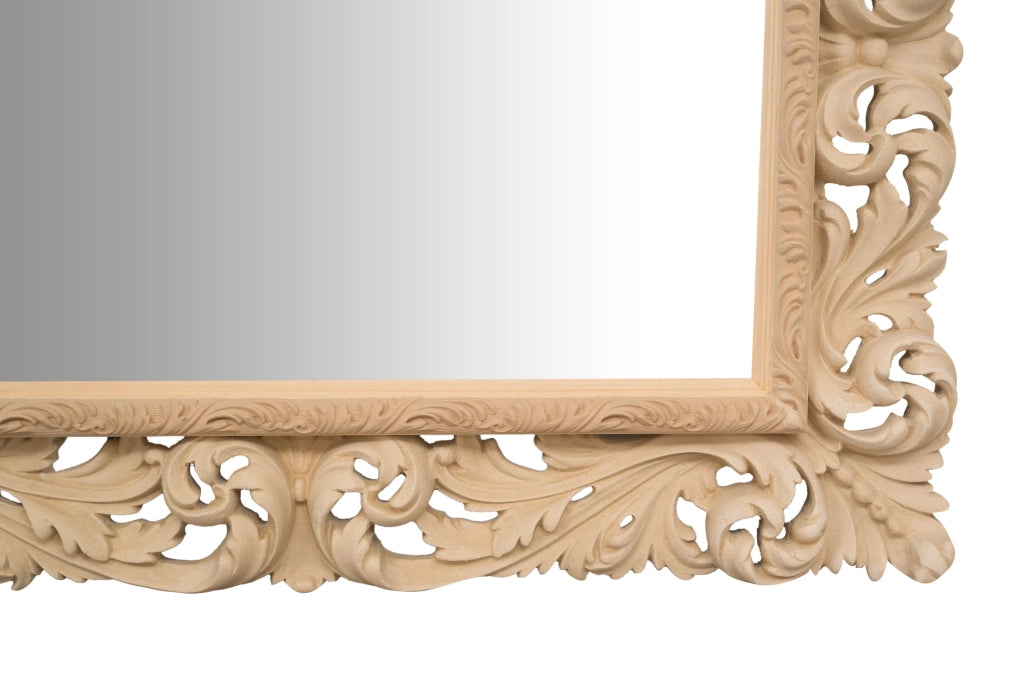 Biscottini SPECCHIERA DA PARETE IN LEGNO FINITURA GREZZA MADE IN ITALY realizzata Offerta