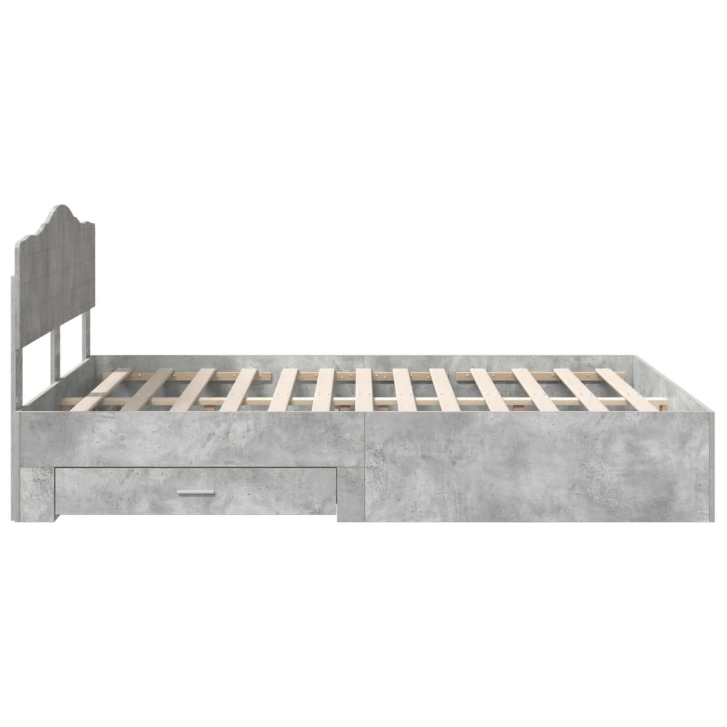 Struttura del letto con testiera Grigio cemento 150 x 200 cm