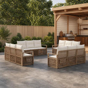 Set Divano da Giardino 12 pz Beige polyrattan 3435663
