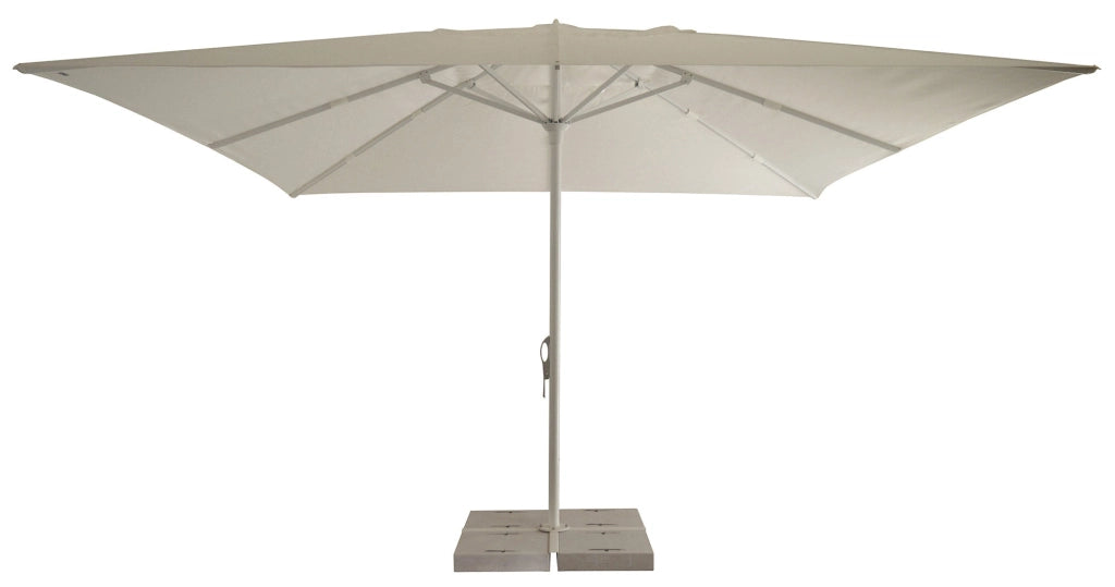 Ombrellone da Giardino 4x4 m Palo Ø60 mm in Alluminio Bianco Lucido Telo in Poliestere Bianco