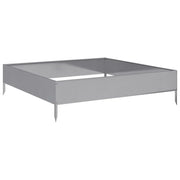 Fioriera rialzata per piante fiori patio giardino 100 x 100 x 26 cm acciaio inox argento 02_0039276