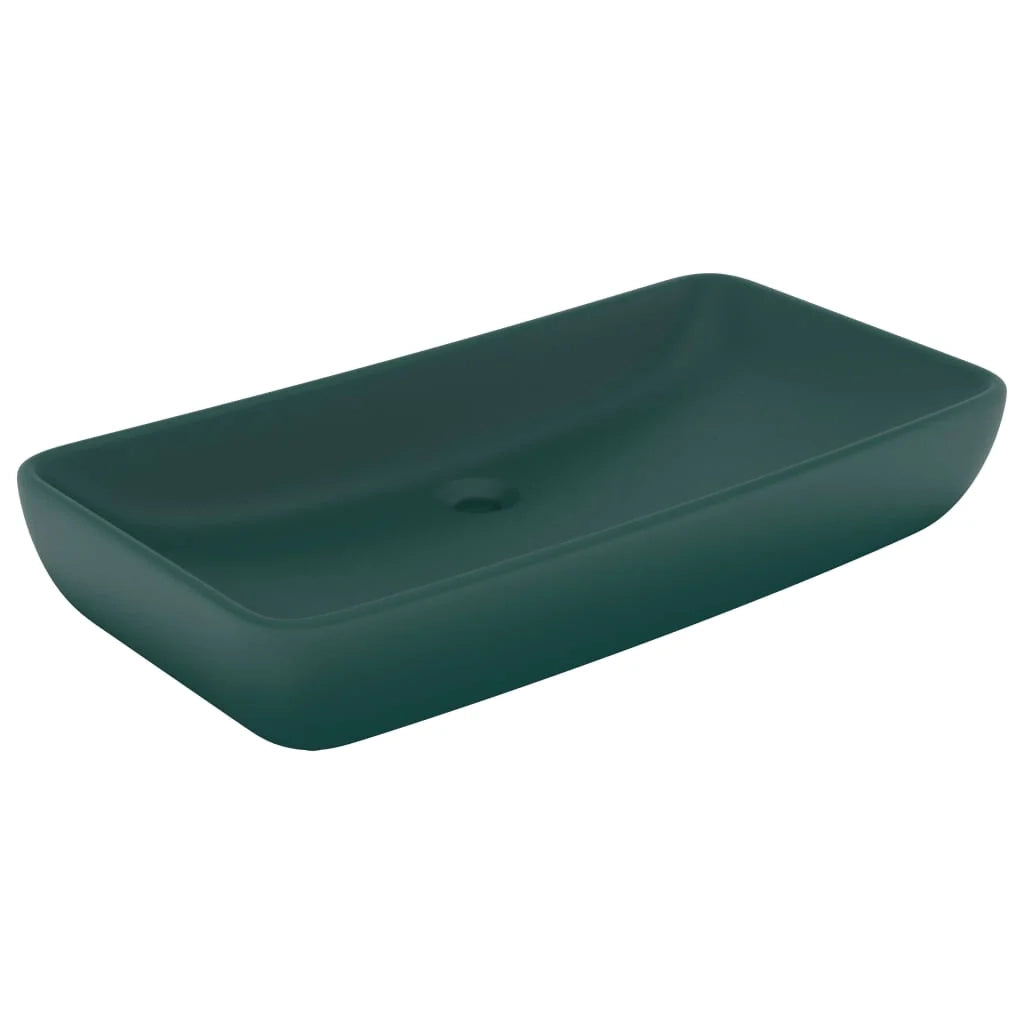 Lavabo da appoggio rettangolare di lusso lavabo da bagno lavabo per sala trucco 71 x 38 cm ceramica verde scuro opaco 02_0002701