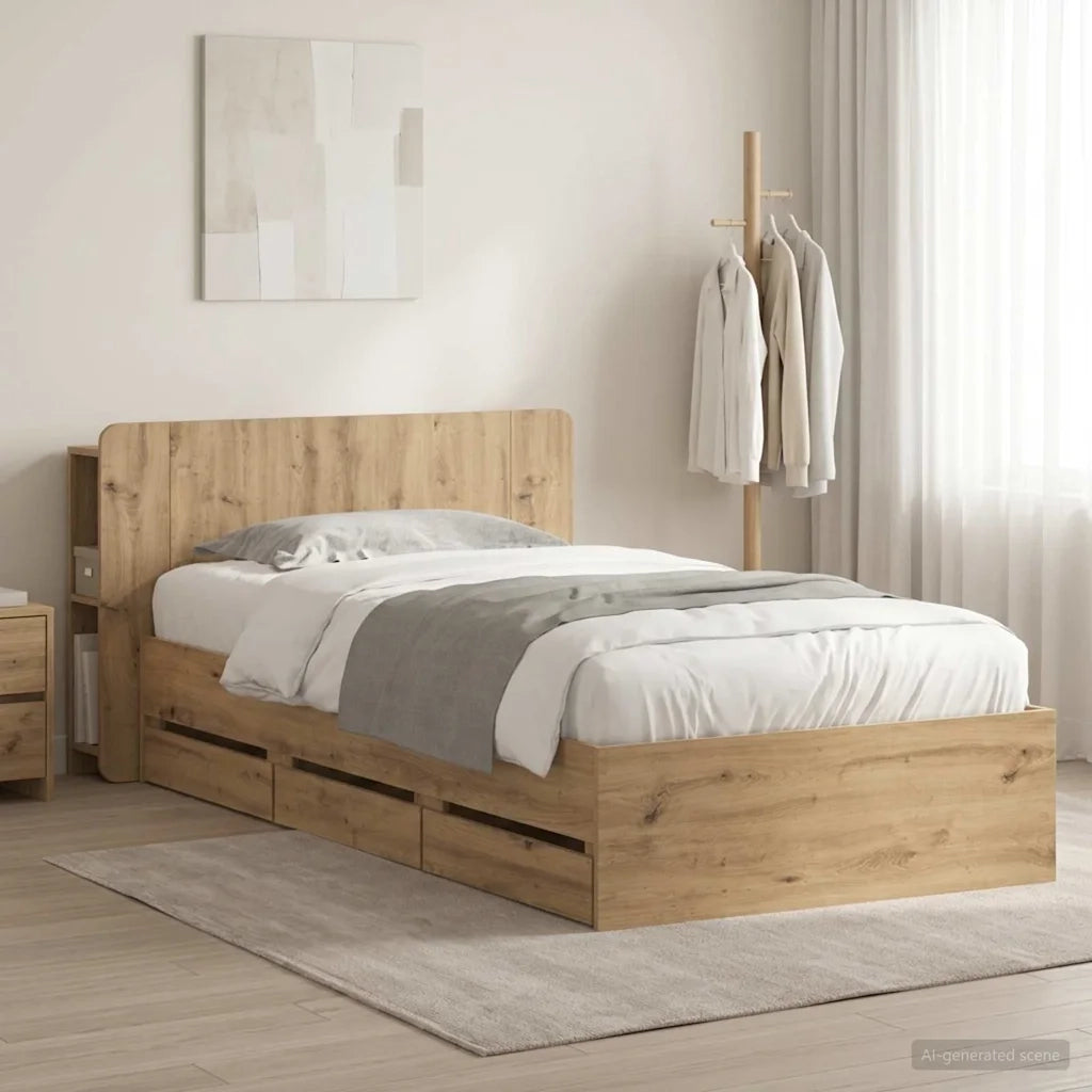 Telaio del letto con storage Rovere Artigianale 80 x 200 cm