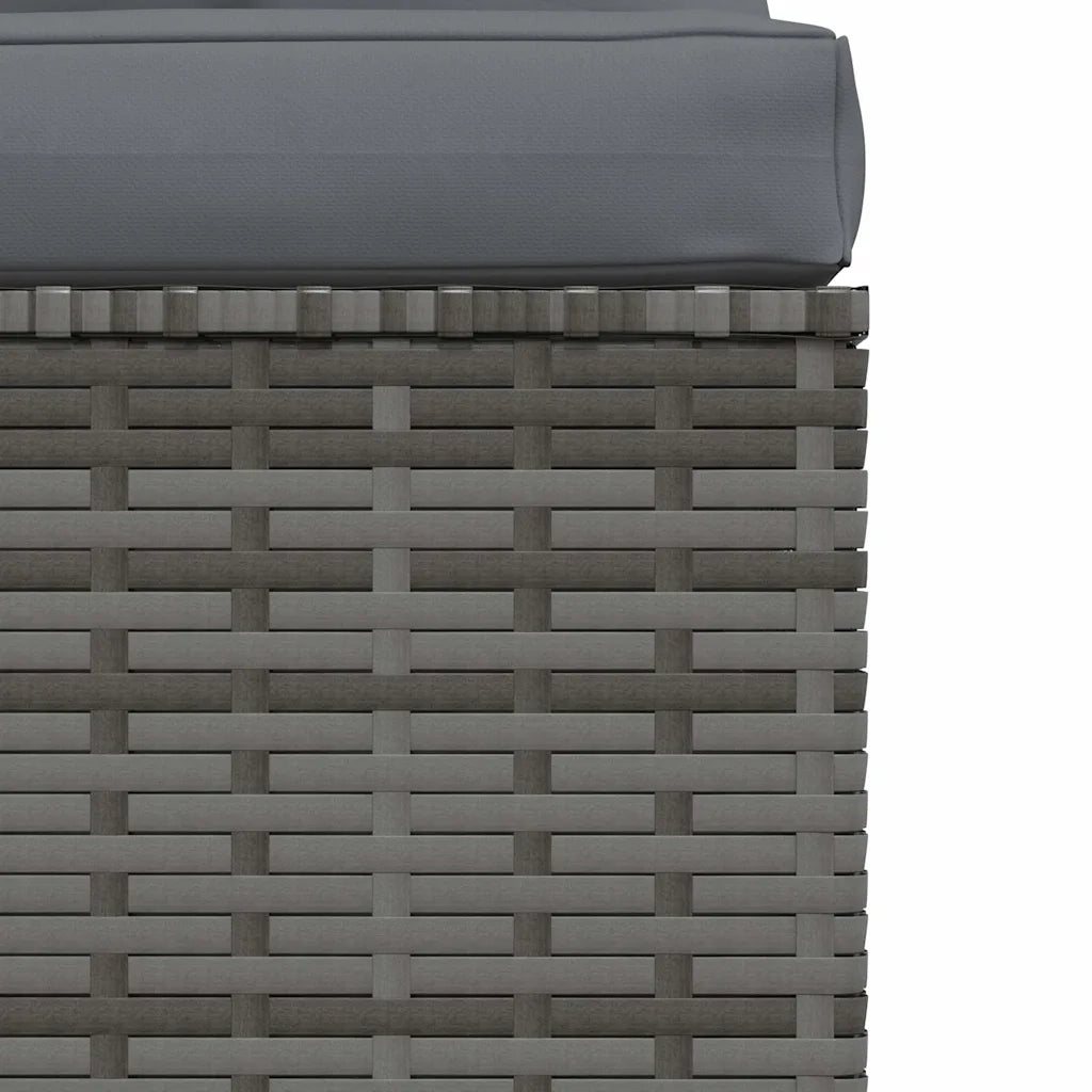 Divano Centrale da Giardino con Cuscini in Polyrattan Grigio 317515